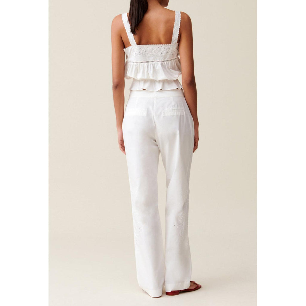 Pantalon Droit Brodé