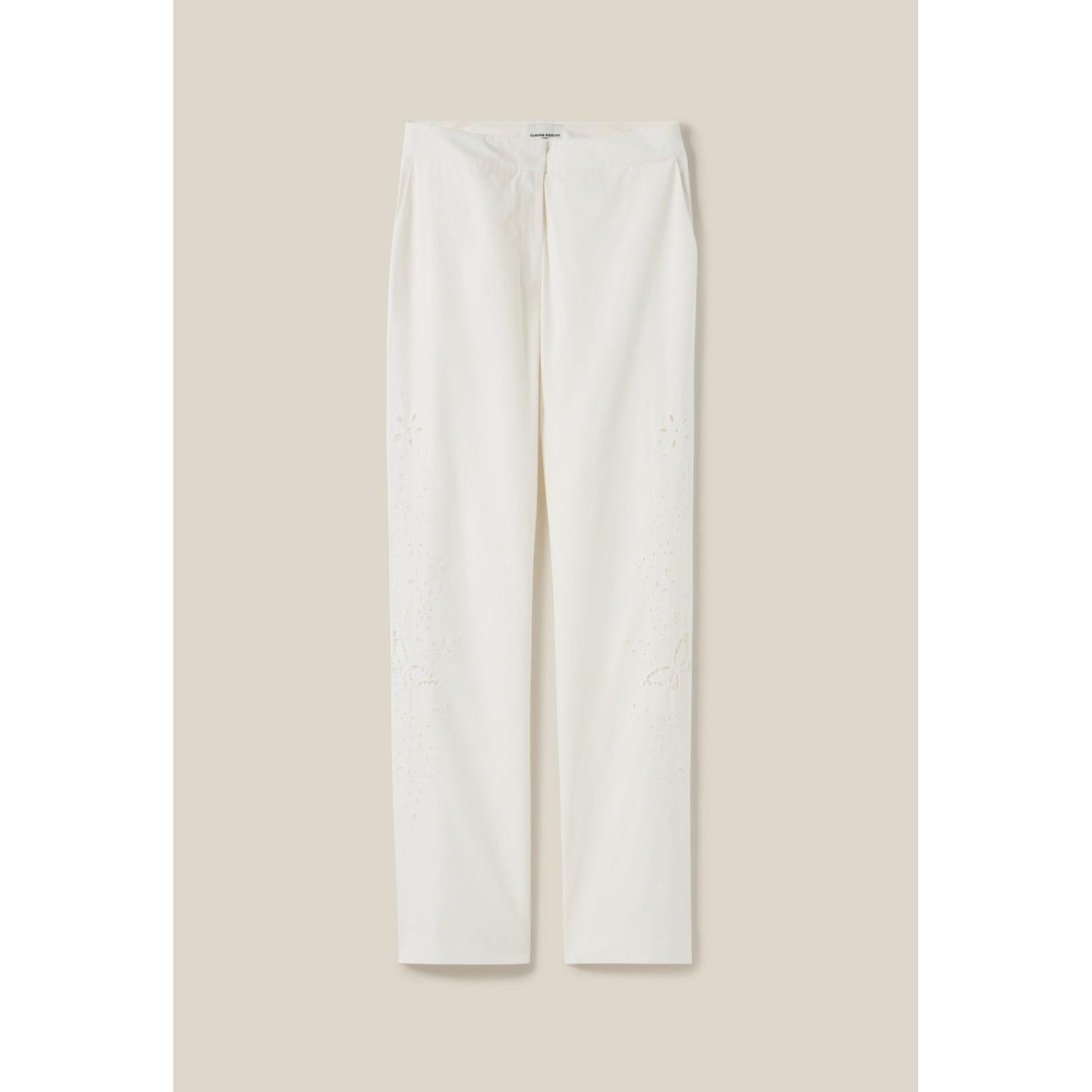 Pantalon Droit Brodé