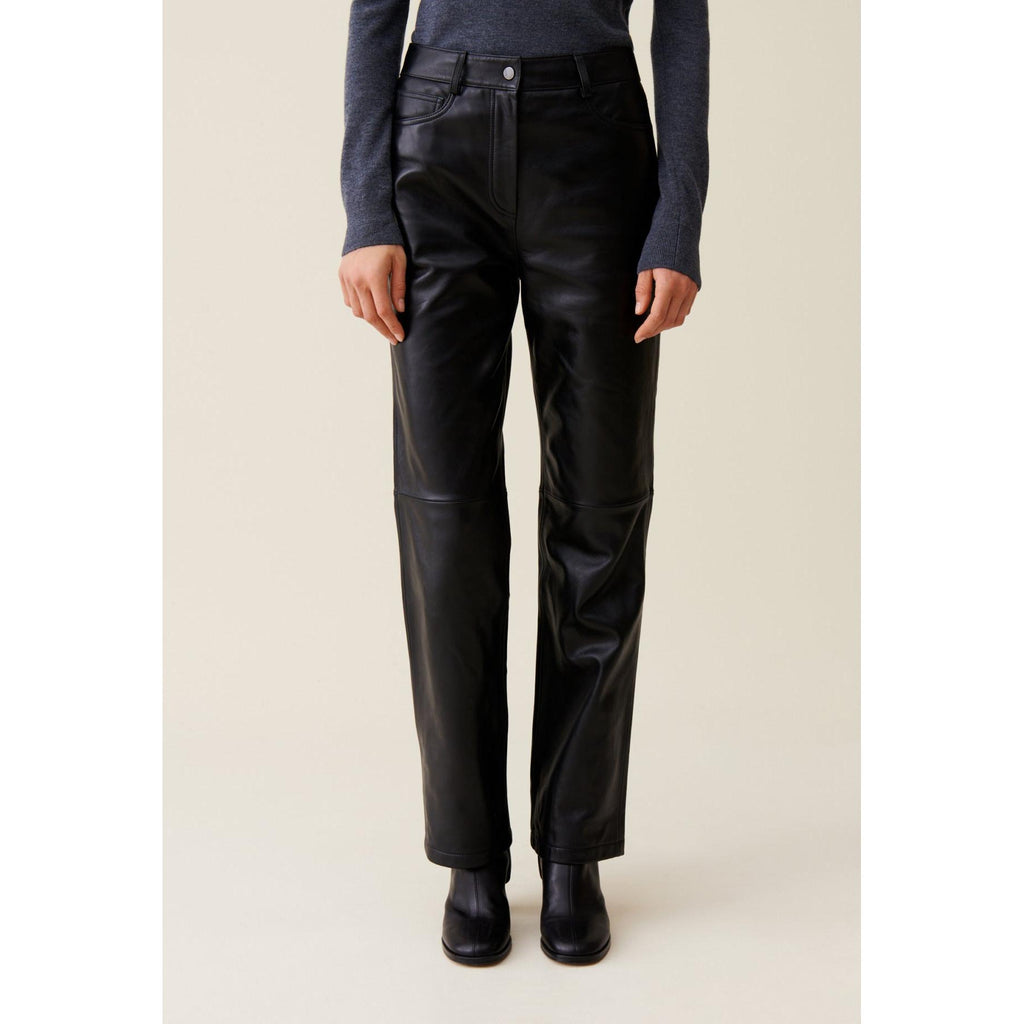 Pantalón Recto de Piel