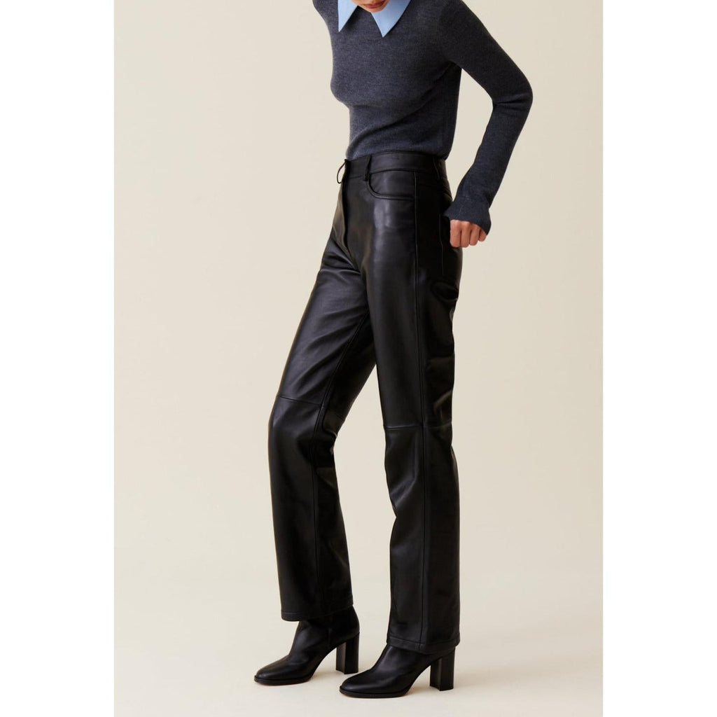 Straight Leather Pants