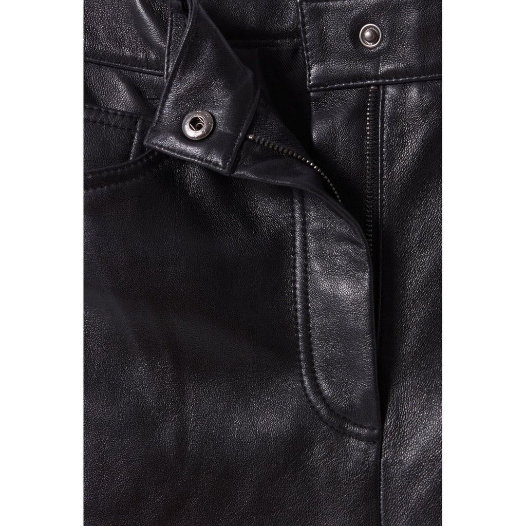 Pantalón Recto de Piel