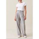 Pantalón Ancho De Punto Gris Claro