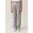 Pantalon Large Maille Gris Clair