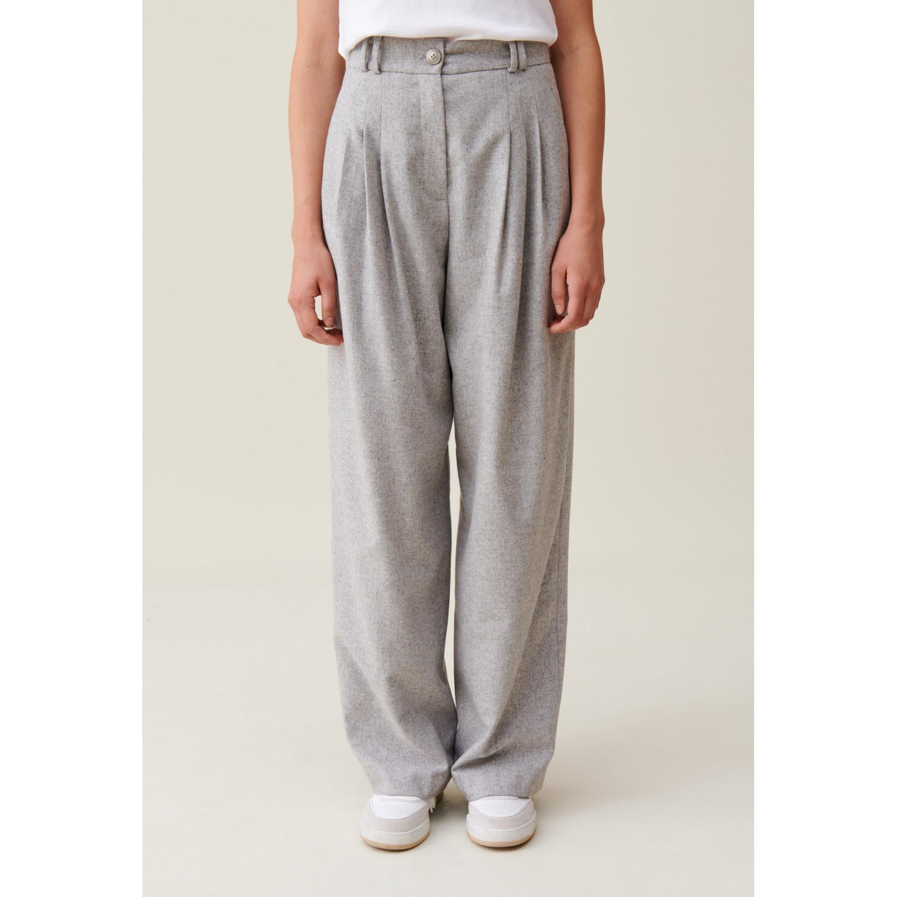 Claudie Pierlot - Light Gray Knit Wide Leg Pants