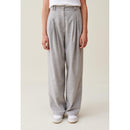Pantalón Ancho De Punto Gris Claro