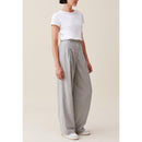 Pantalon Large Maille Gris Clair