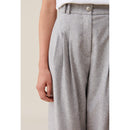 Pantalon Large Maille Gris Clair