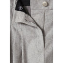 Pantalon Large Maille Gris Clair