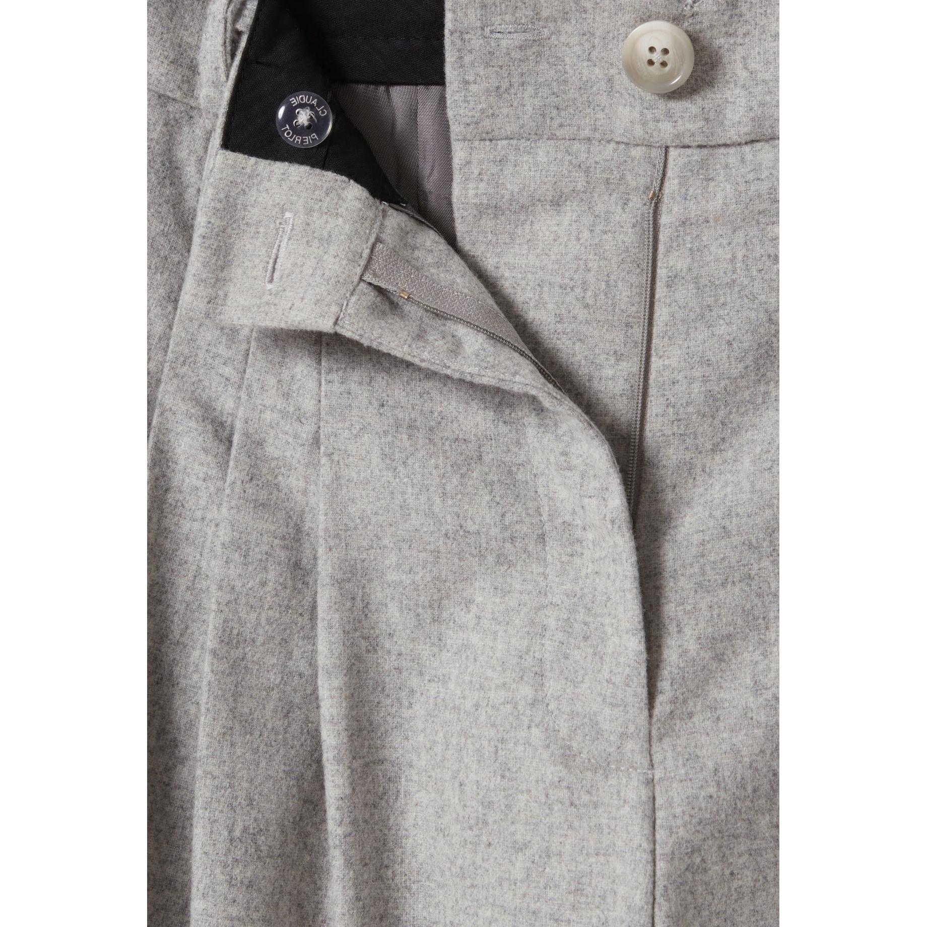 Claudie Pierlot - Light Gray Knit Wide Leg Pants