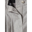Pantalón Ancho De Punto Gris Claro