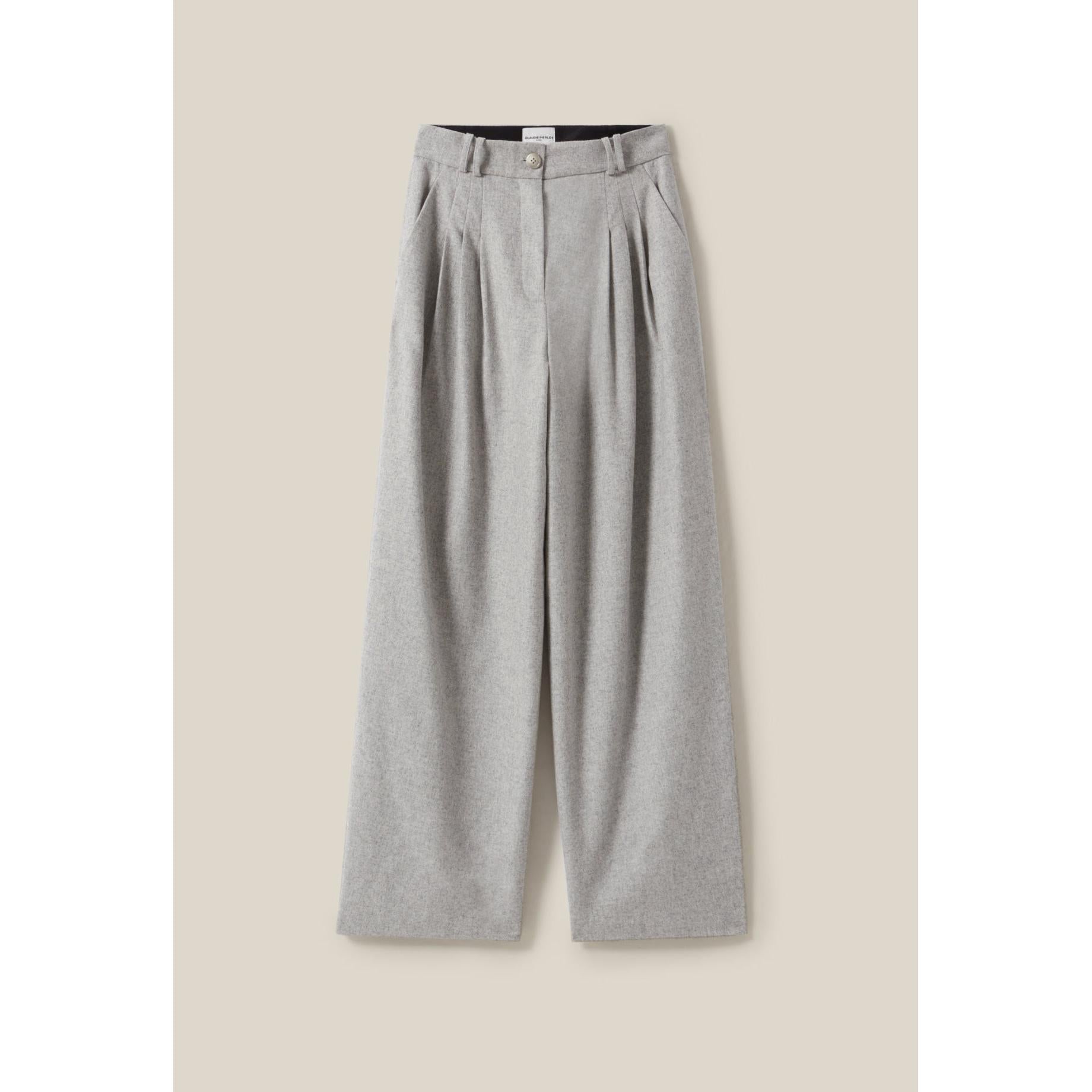 Claudie Pierlot - Light Gray Knit Wide Leg Pants