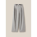 Pantalón Ancho De Punto Gris Claro