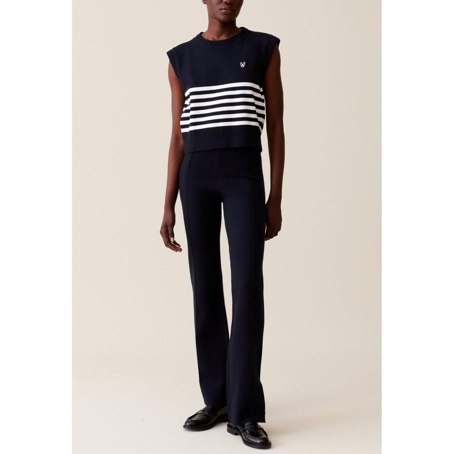 Pantalon Maille Marine