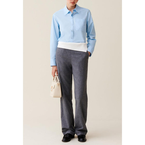 Pantalon Droit Ceinture Contrastée