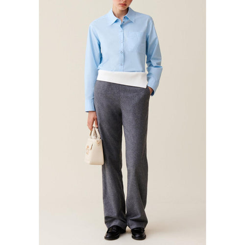 Pantalon Droit Ceinture Contrastée