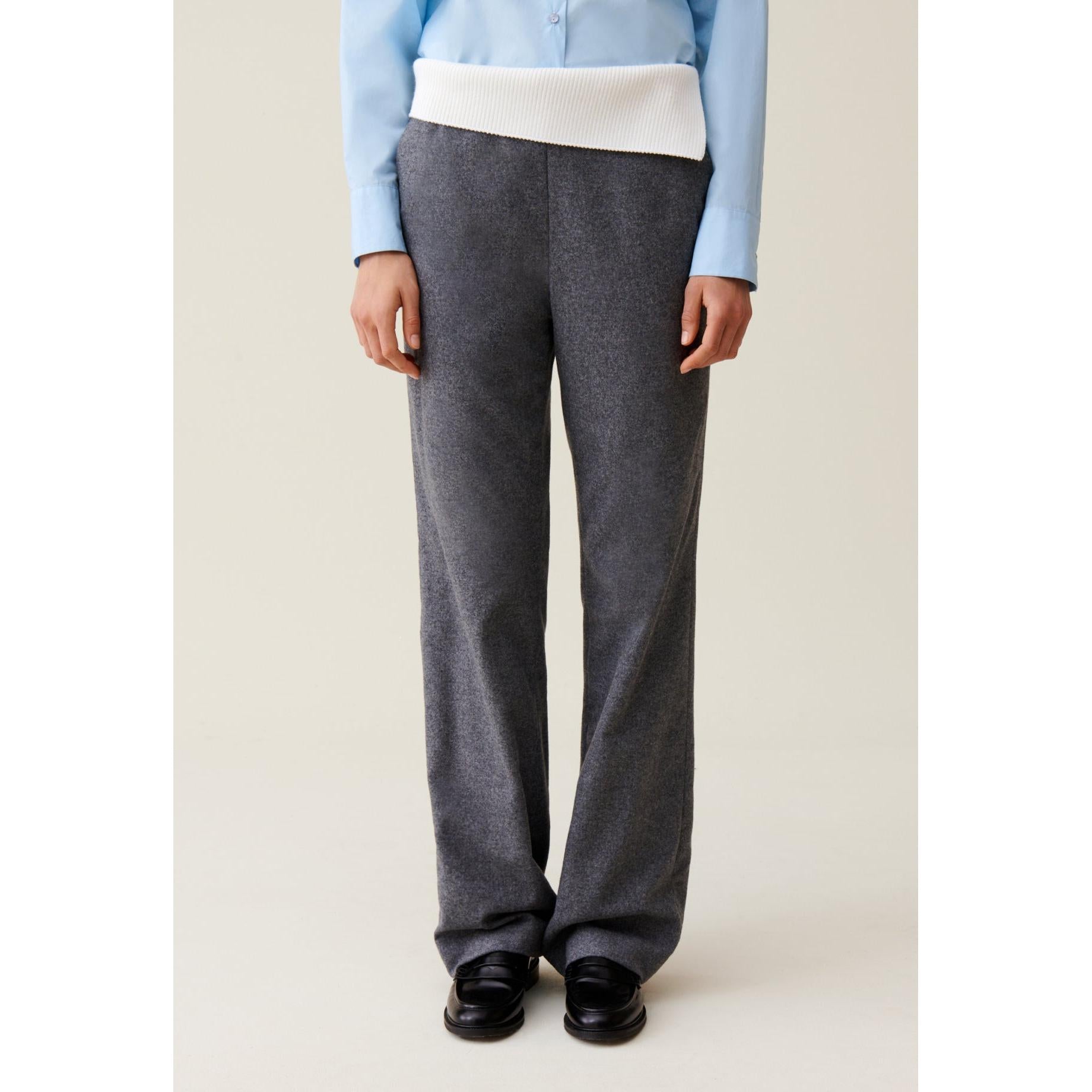 Pantalon Droit Ceinture Contrastée