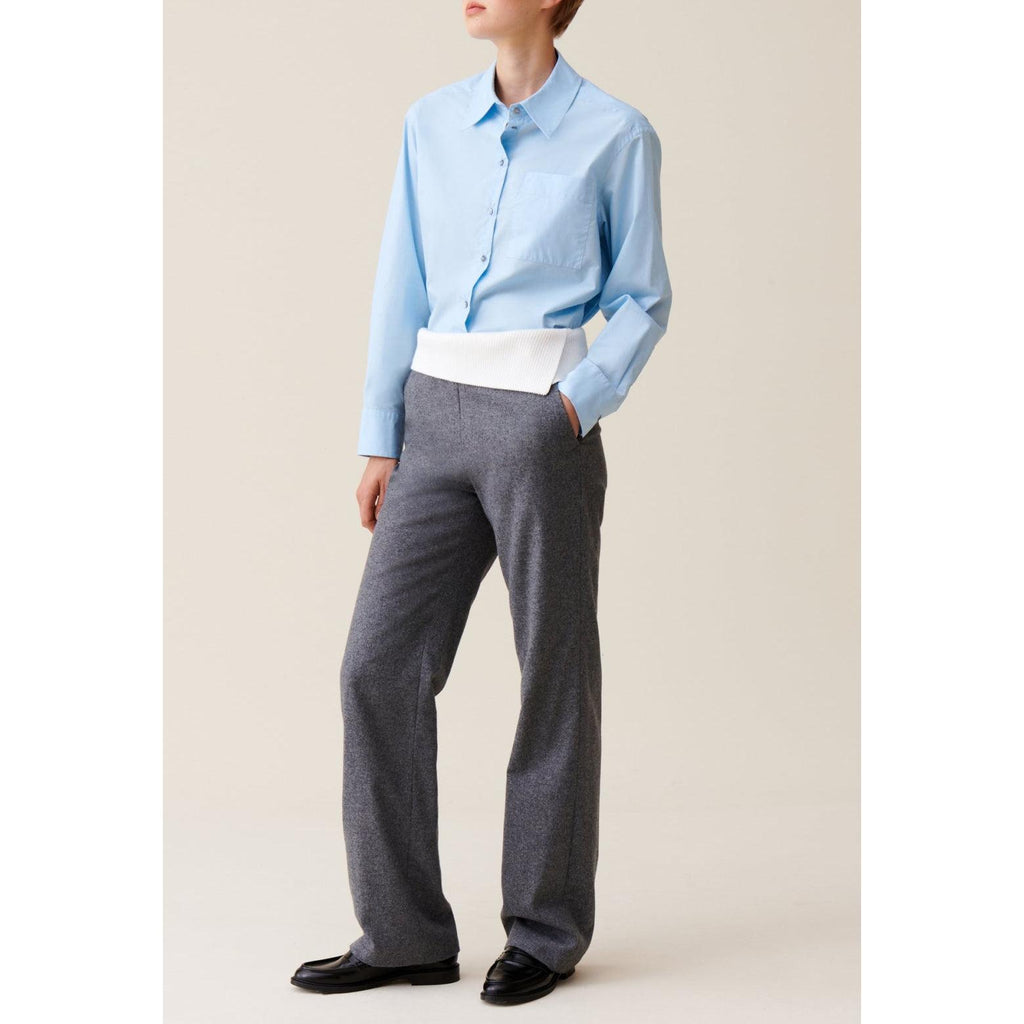 Pantalon Droit Ceinture Contrastée