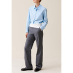 Pantalon Droit Ceinture Contrastée