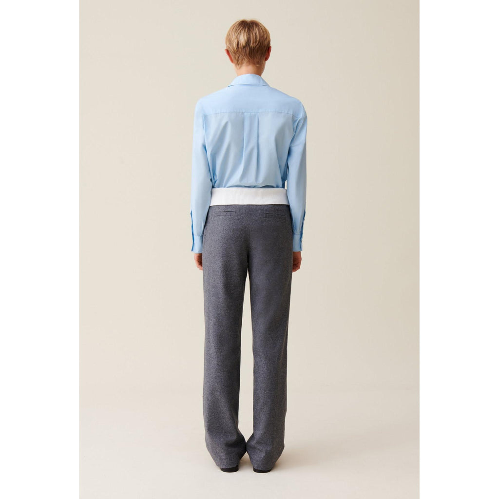 Pantalon Droit Ceinture Contrastée