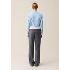 Pantalon Droit Ceinture Contrastée