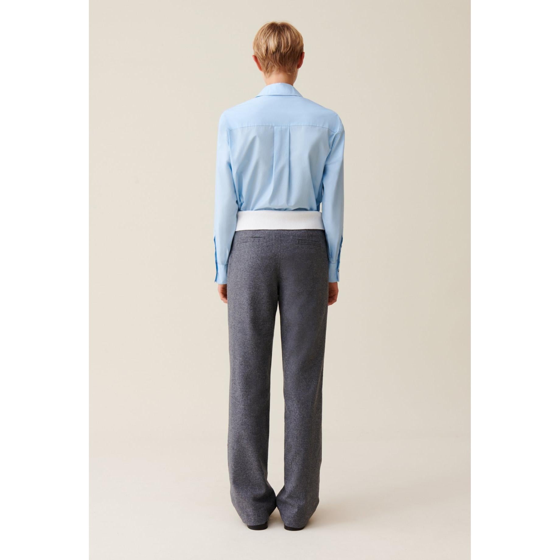 Pantalon Droit Ceinture Contrastée