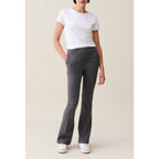 Pantalón Flare Ajustado Gris