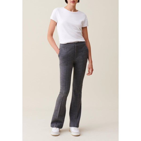 Gray Slim Fit Flare Pants