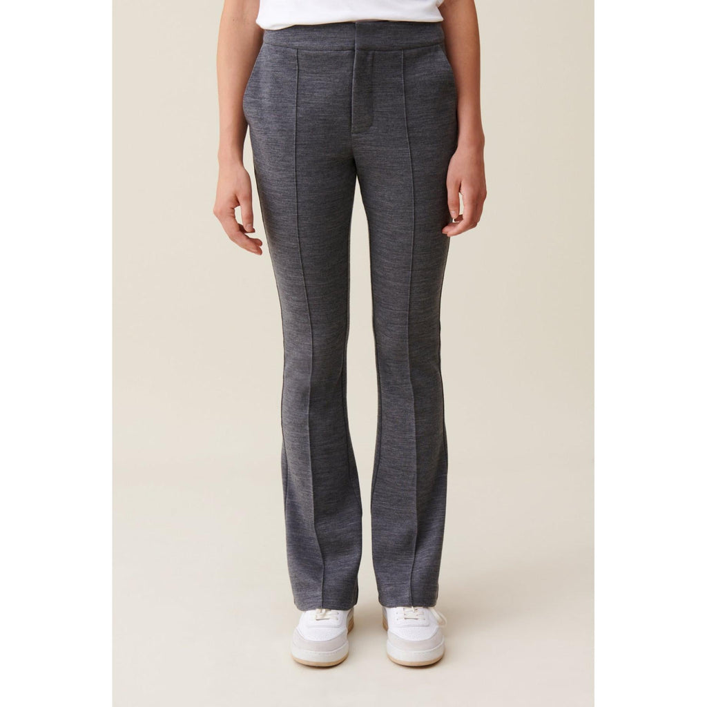 Gray Slim Fit Flare Pants