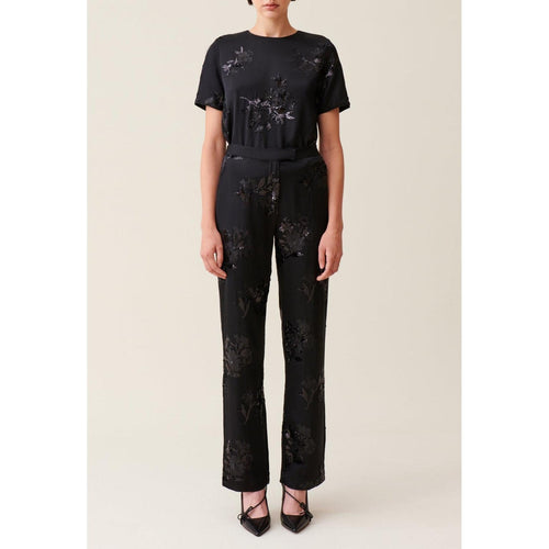 Pantalon Sequins Brodés Noir