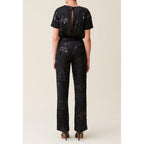 Pantalon Sequins Brodés Noir