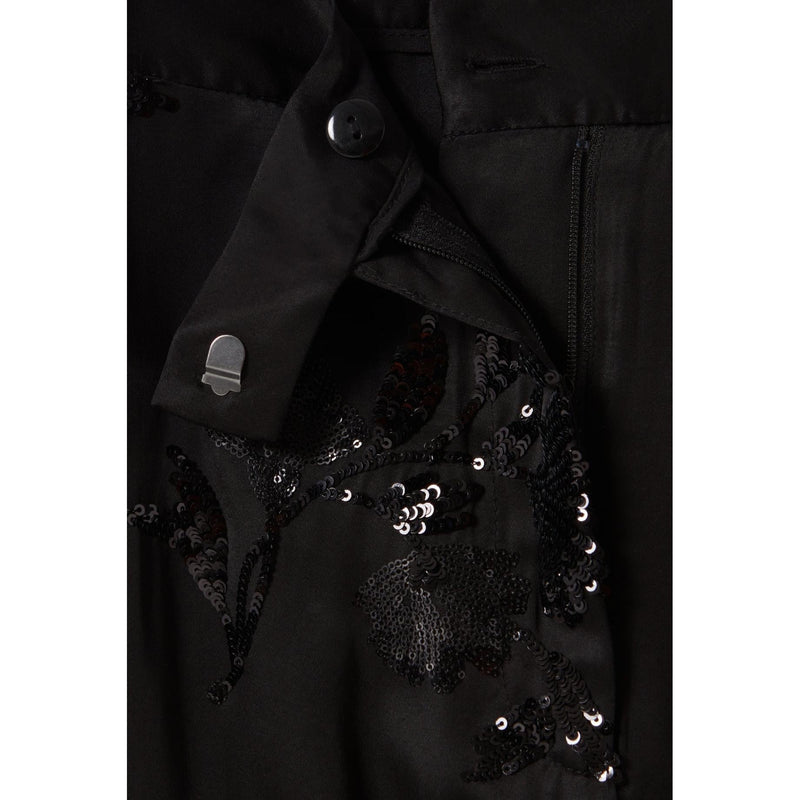 Pantalones de lentejuelas bordados negros