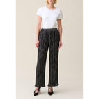 Silver Pleated Fluid Trousers