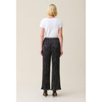Silver Pleated Fluid Trousers