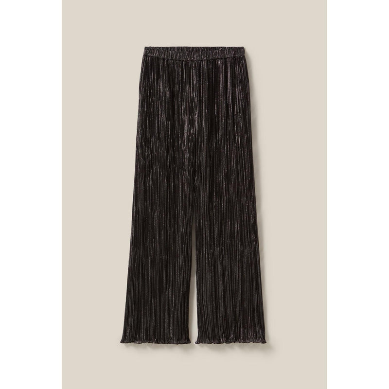 Pantalon Fluide Plissé Argenté