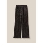 Silver Pleated Fluid Trousers