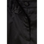 Black Slim Straight Satin Trousers