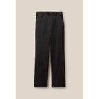Black Slim Straight Satin Trousers