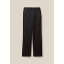 Pantalón recto ajustado de raso negro