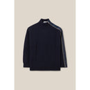 Jersey azul marino con cuello alto y cremallera