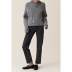 Gray Chunky Knit V-Neck Sweater