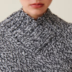 Gray Chunky Knit V-Neck Sweater