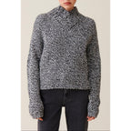 Gray Chunky Knit V-Neck Sweater
