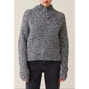 Pull Grosse Maille Col V Gris