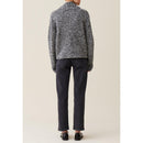 Pull Grosse Maille Col V Gris