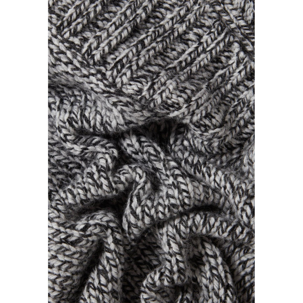 Pull Grosse Maille Col V Gris