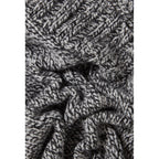 Gray Chunky Knit V-Neck Sweater