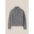 Pull Grosse Maille Col V Gris