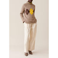 Claudie Pierlot - Oversized Mock Neck Patterned Sweater