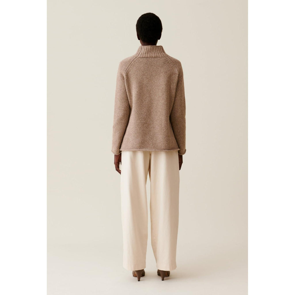 Claudie Pierlot - Oversized Mock Neck Patterned Sweater