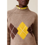 Claudie Pierlot - Oversized Mock Neck Patterned Sweater